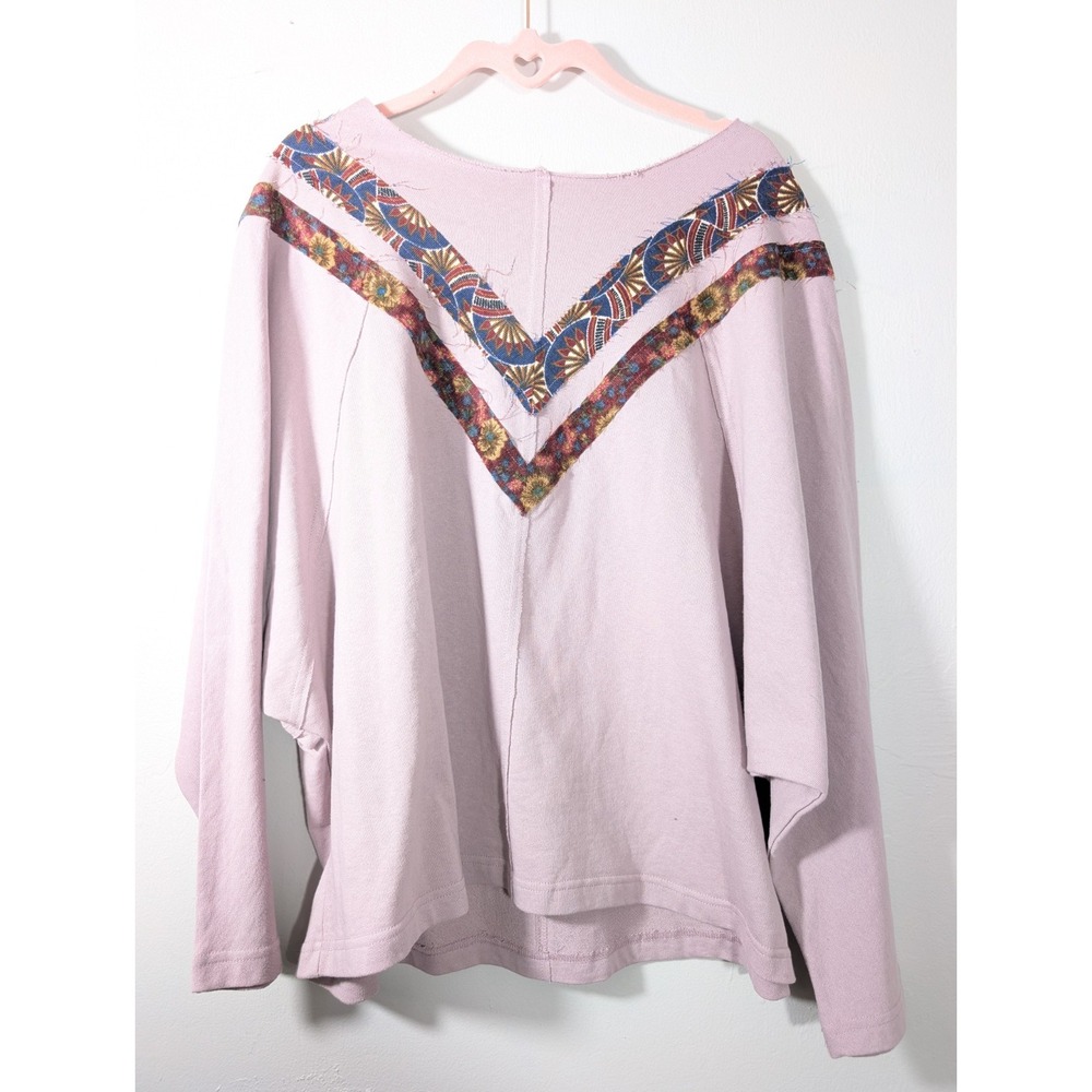 Easel Women's Large Top Oversized Multi Color Stripes